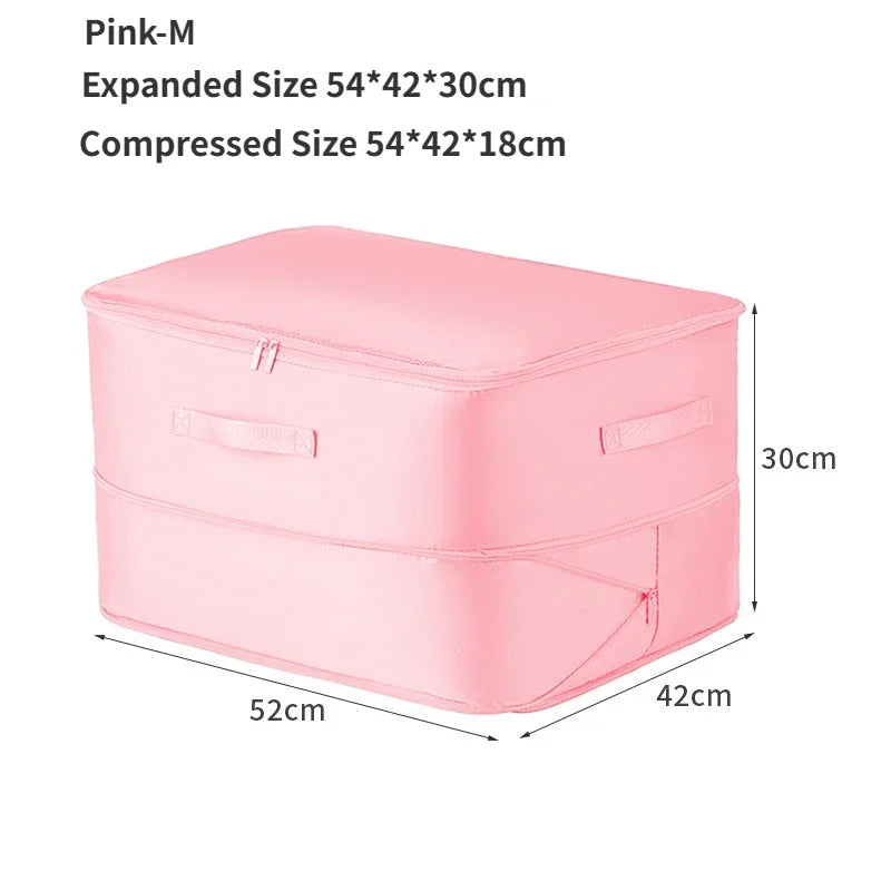 Large Compression Bag Quilt Clothes Closet Cabinet Organizer Storagepouch Ultra Space Saving Self Compression Organizer