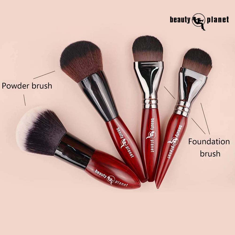 Beauty Planet Luxury Natural Animal Horse Hair Powder Foundation Blush Brushes Professional Makeup Make Up Cosmetic Tools