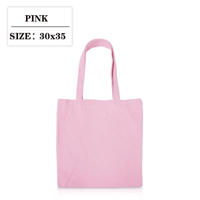 Canvas Cloth Bag Cotton Shopping grocery bags Resuable fabric shoulder bag Folding Tote Portable Handbags School Pen Storage Bag