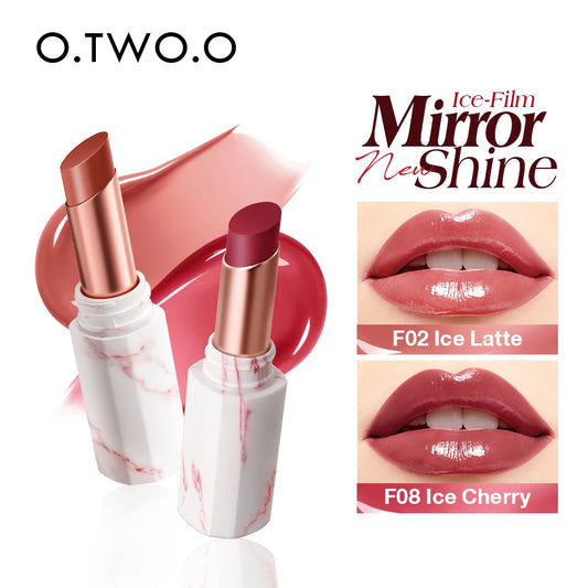 O.TWO.O Glossy Lipstick Lip Tint Mirror Ice-film 24h Moisturize Nourish Smooth Non-Sticky 3D Glossy Lip Glaze Lipstick Makeup