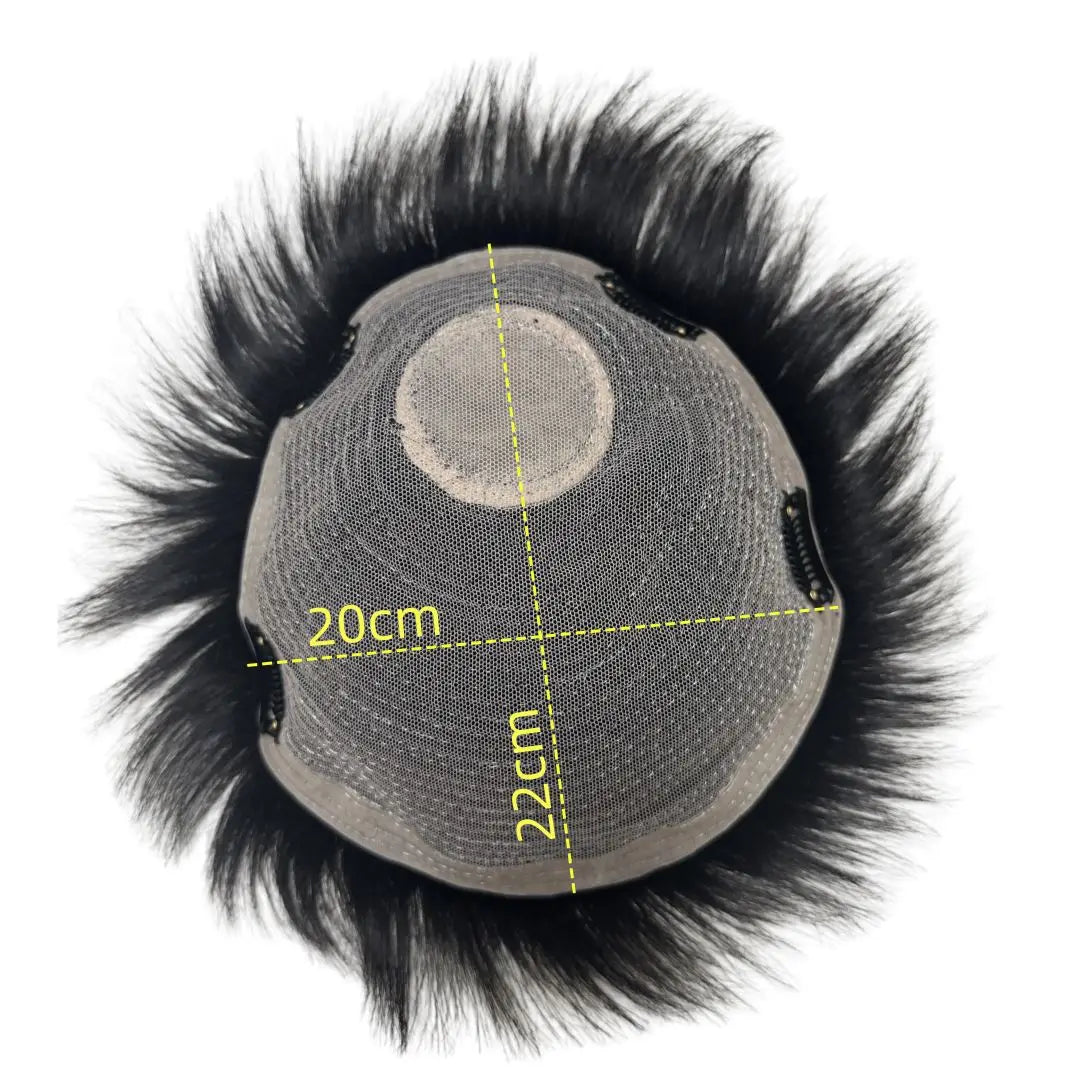 Man Toupee with 4 Clips on Short Real Human Hair Replacement System Prosthetic Men's Wig Male Pieces For Men Baldness