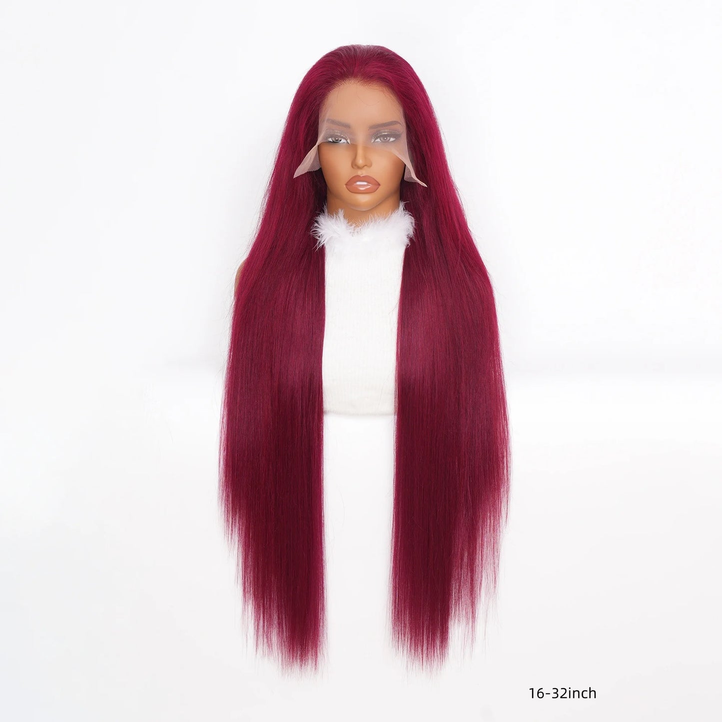 99J Colored Straight Lace Front Human Hair Wigs Straight Burgundy 13x6 Transparent Lace Frontal Wig Red Wine Wig For Women Pre P