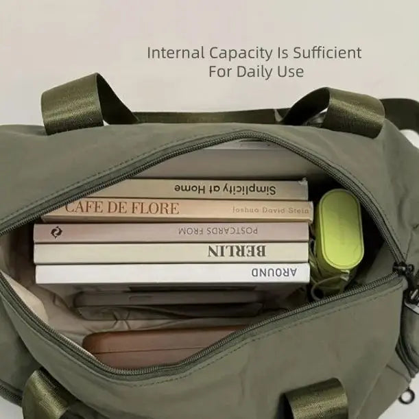 Women's Sports Fitness Bag Large Capacity Handbag Short Trip Travel Bag Commuter Crossbody Bag Breathable Soft Design