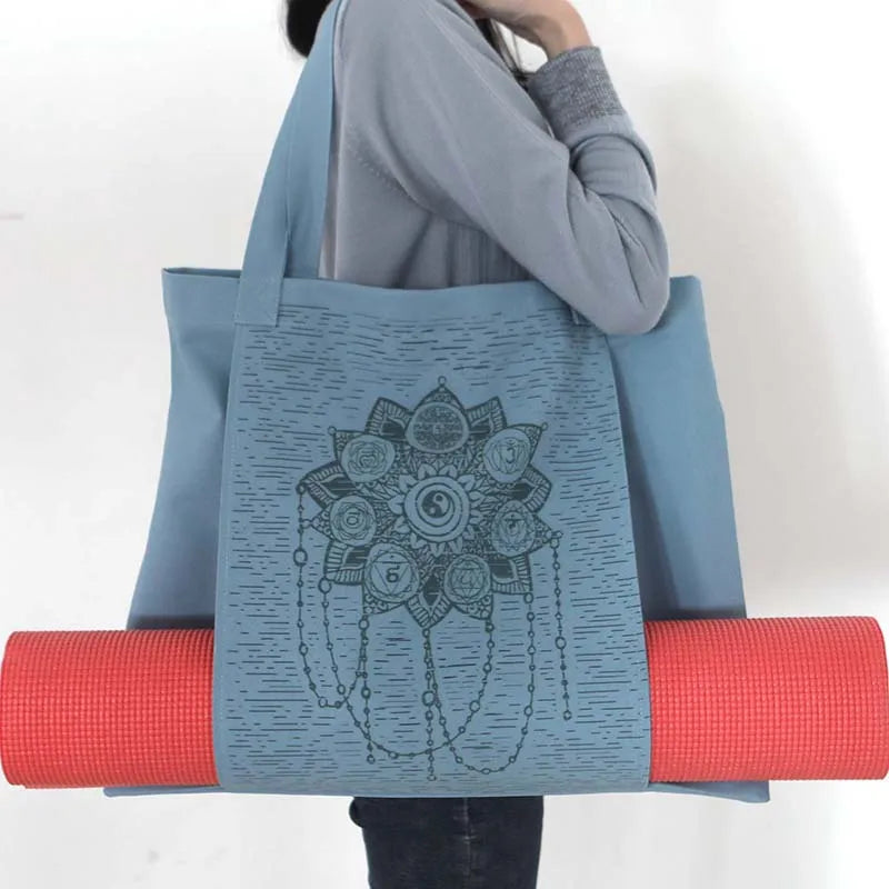 Durable canvas cotton yoga mat bag