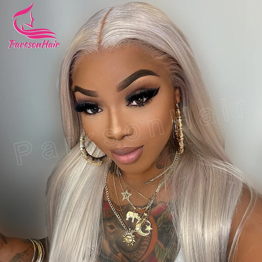 Platinum Blonde Glueless Wig #60 613 Color Wig 13x4 HD Lace Front Human Hair Wig Women Brazilian Straight Lace Front Wig