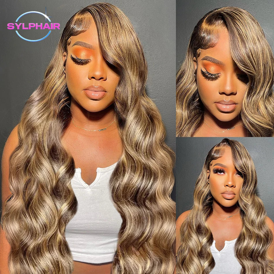 Highlight Wig Human Hair Body Wave Brazilian Hair 13x6 Hd Lace Frontal Wig For Women Glueless Blonde Lace Front Wig Human Hair