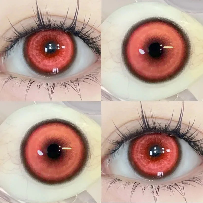 YIMEIXI 1 Pair New Colored Contacts Lenses with Myopia 0~-8.00 Degree Yearly Cosplay Cosmetic Makeup Pupils 14.5mm Blue Eye Lens