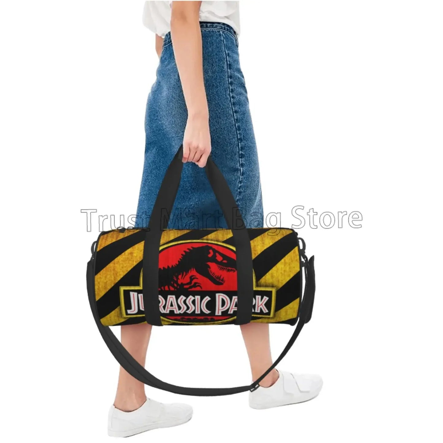 Jurassic Park Overnight Duffel Bags Weekend Carry-On Tote Luggage Bag with Zipper for Practice Canvas Travel Bag for Gym Sport