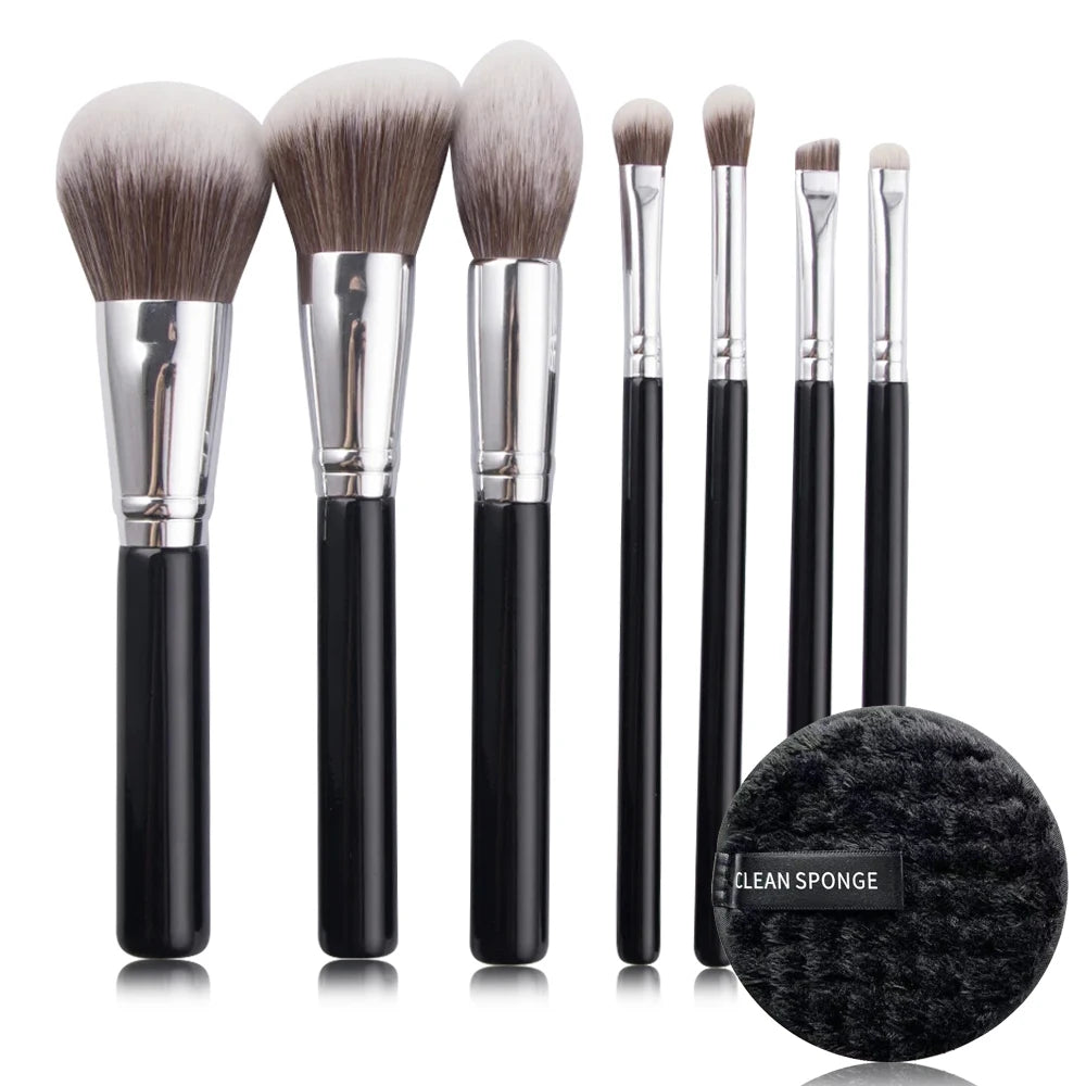 12pcs Professional Makeup Brush Set Incl. Eyeshadow, Powder, Blush Brushes, 2pcs Makeup Sponges, 1pc Powder Puff, Complete Trave