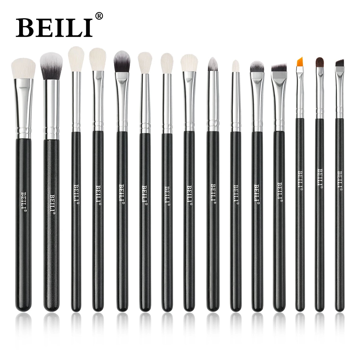 BEILI Black 10-19Pcs Eye Makeup Brushes Set Natural Synthetic Hair Eyeshadow Blending Eyeliner Detail Cosmetics Brush косметика