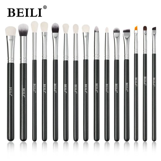 BEILI Black 10-19Pcs Eye Makeup Brushes Set Natural Synthetic Hair Eyeshadow Blending Eyeliner Detail Cosmetics Brush косметика