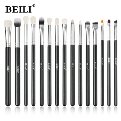 BEILI Black 10-19Pcs Eye Makeup Brushes Set Natural Synthetic Hair Eyeshadow Blending Eyeliner Detail Cosmetics Brush косметика