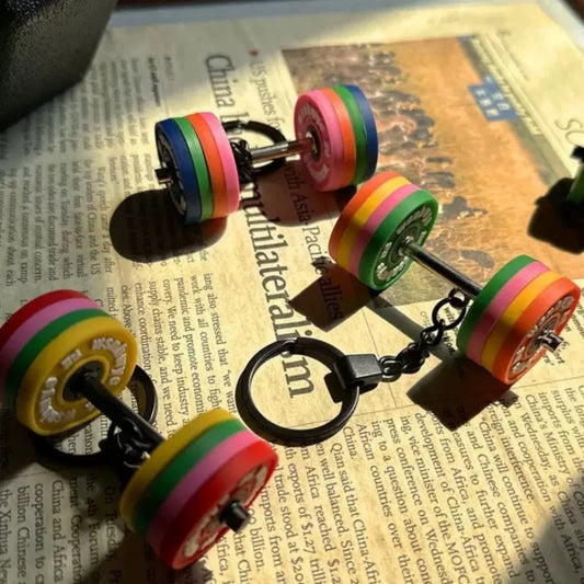 Creativity Weight Piece Barbell Keychain Gym Gifts for Gym Love Weight Piece Detachable Barbell Key Chain Charm Bag Pendant