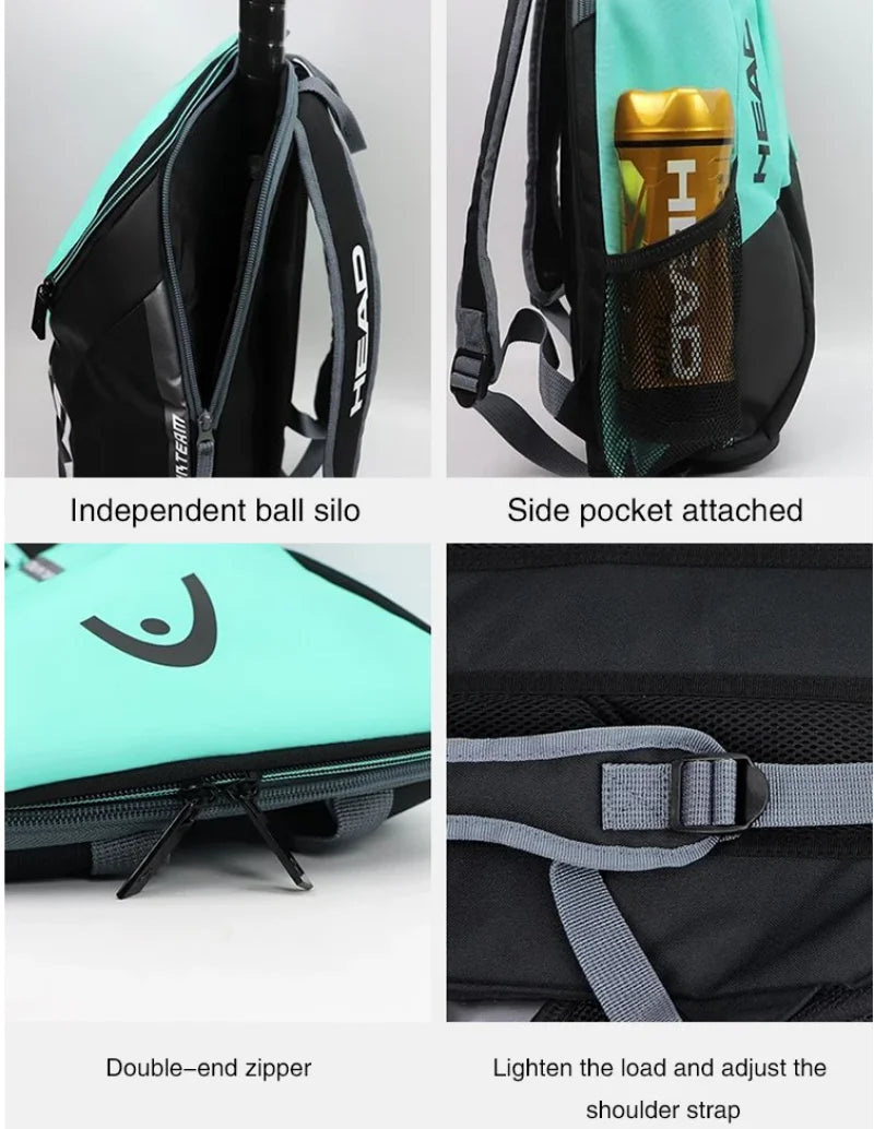 HEAD Tennis Backpack Large Capacity Outdoor Sport Bag TOUR TEAM Multifunctional Tenis Padel Racket Bag With Shoe Compartment
