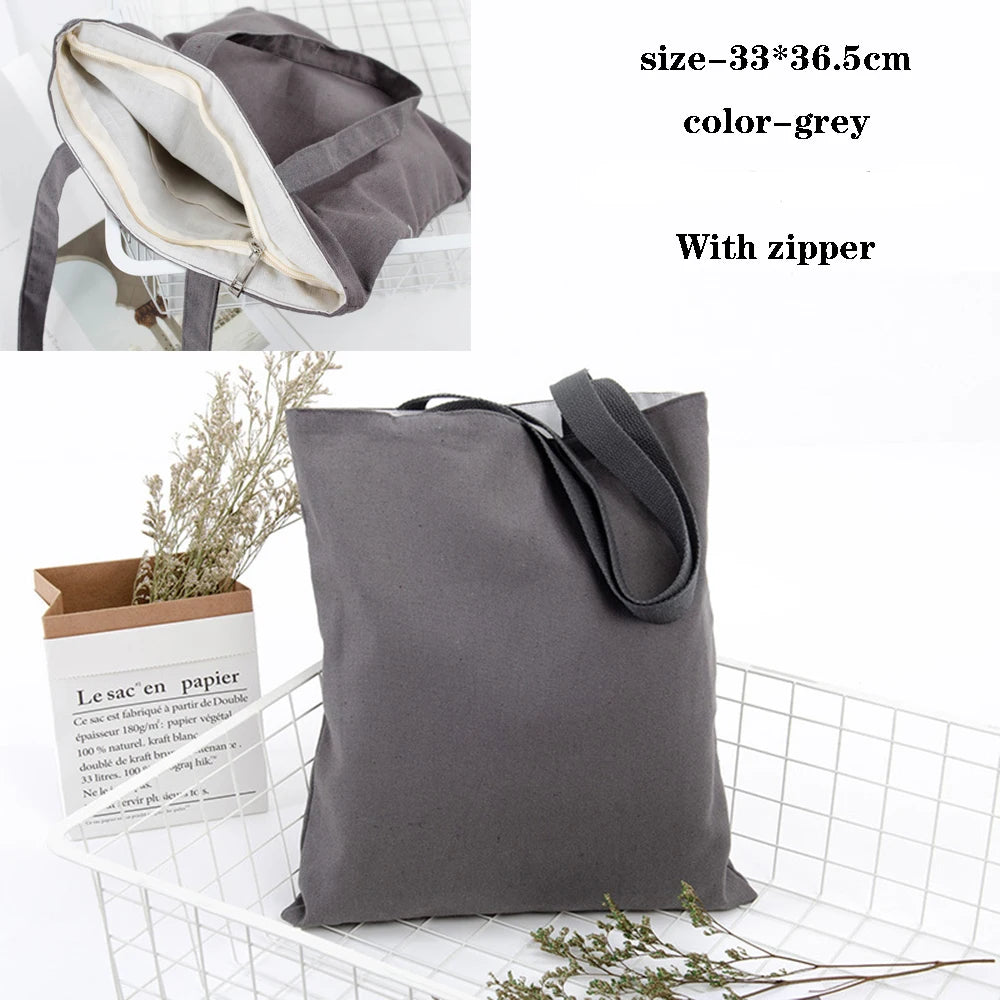 Canvas Bag Storage Bag Grocery Bag Eco-Friendly foldable Bag folding Pocket Tote Portable Shoulder Handbags Food Shopping bag