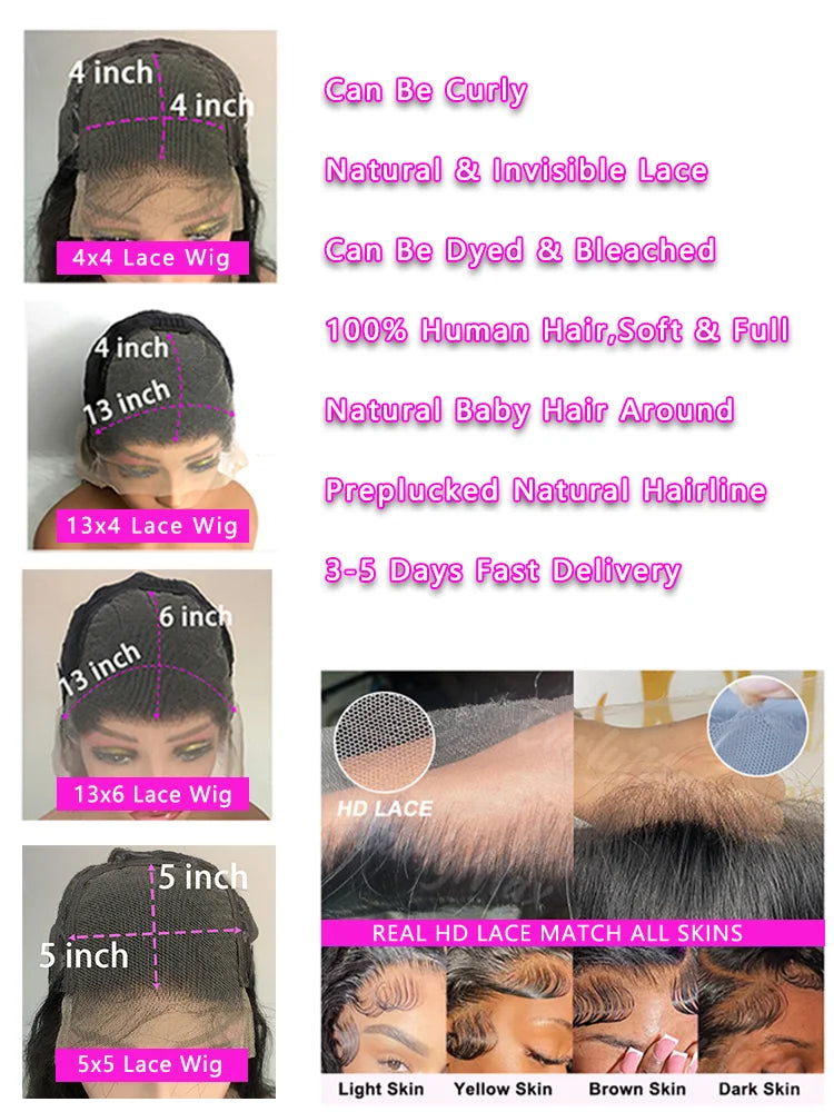 Chocolate Brown Lace Front Wig Transparent HD 13x6 Lace Frontal Wig 100% Colored Body Wave Human Hair Wigs 4x4 5x5 Preplucked