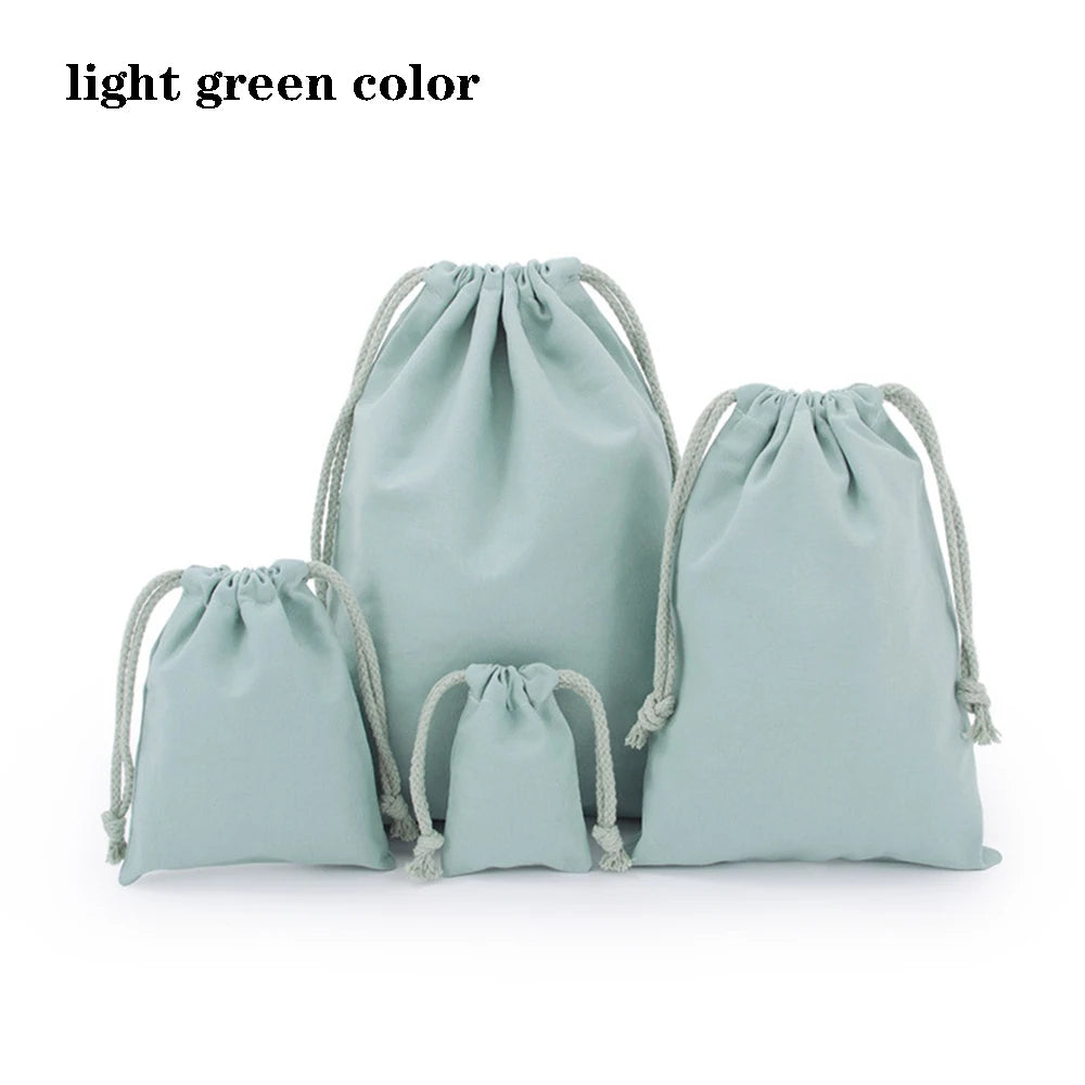 Drawstring bag Cotton Storage organizer Tote Portable Handbags Grocery Shopping Shoulder bags Canvas foldable Travel Storage Bag