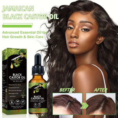 For All Hair Scalp Skin Types 60ml Jamaican Black Castor Oil Hair Growth Serum - Strengthens Roots Prevents Breakage Moisturizes