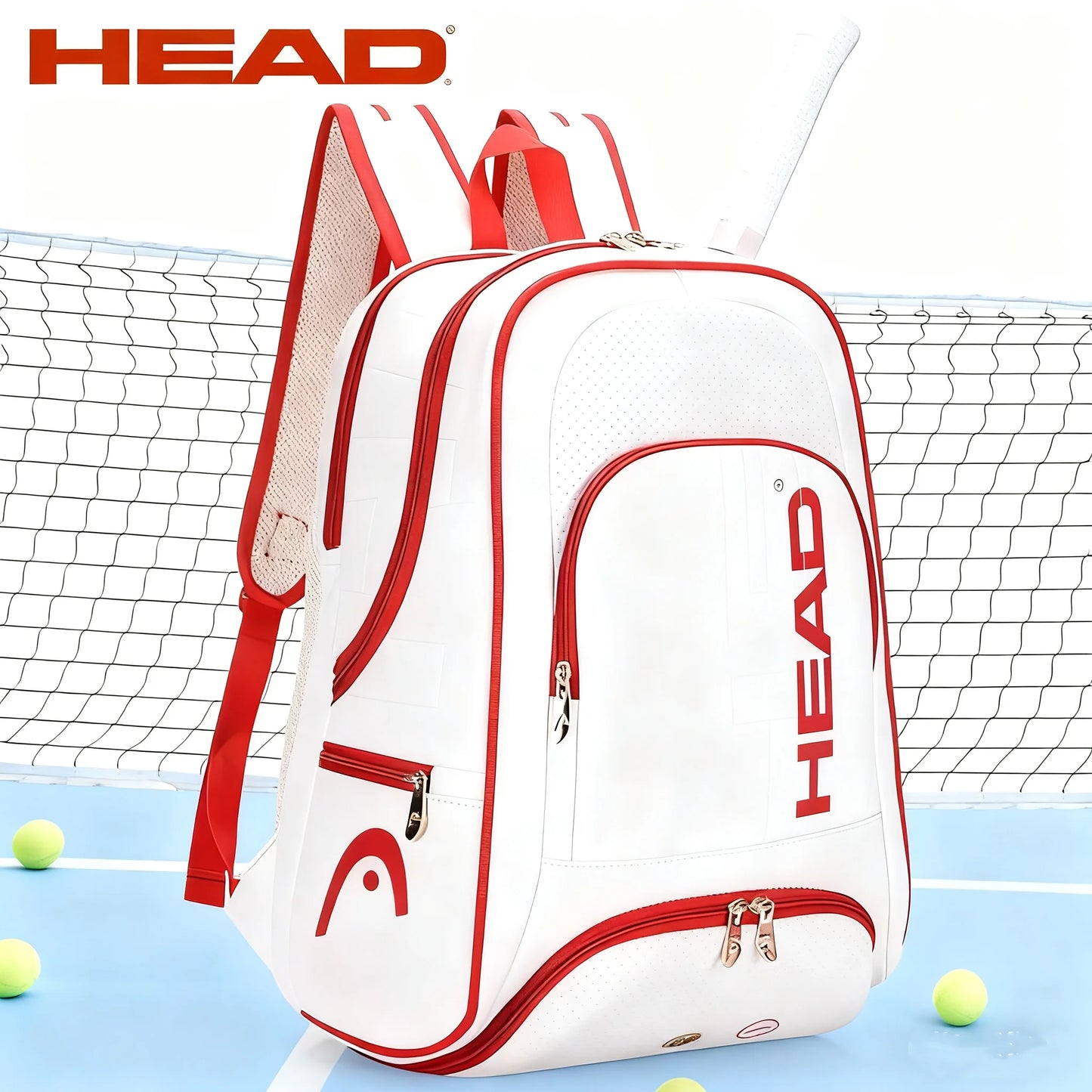 HEAD Tennis Backpack Multifunctional Waterproof Tennis Raquets Sports Bag Large Capacity Padel Court Bag With Shoe Compartment