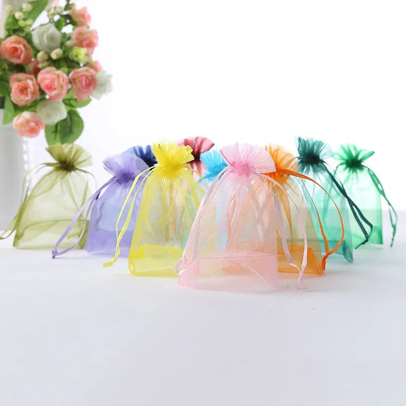 Wholesale Packaging Bags 10/50pcs Organza Gift Bags Wedding Party Decoration White Engagement Gift Bag Pouch 7x9 10x15cm 50%