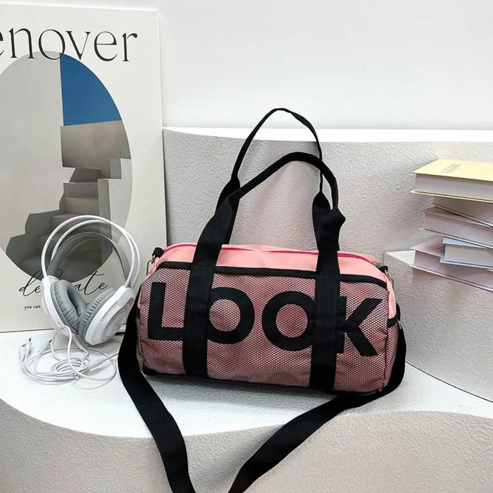 New Letter Printing Beach Shoulder Bag Large Capacity Solid color Travel Luggage Bag Nylon Handbag Fitness Yoga Bag