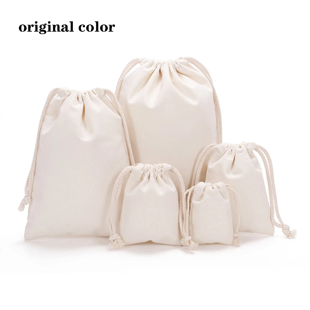 Drawstring bag Cotton Storage organizer Tote Portable Handbags Grocery Shopping Shoulder bags Canvas foldable Travel Storage Bag