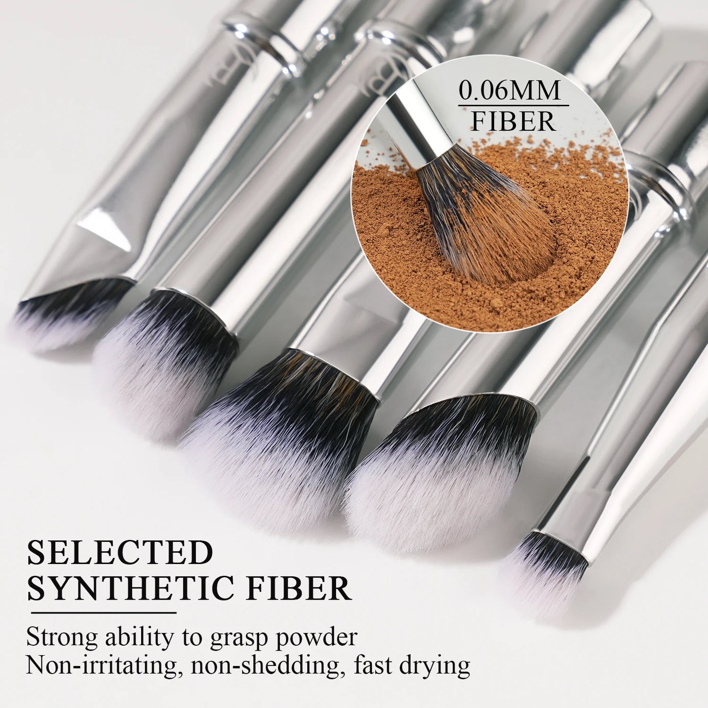 BEILI Portable Makeup Brushes Set For Professional Mini Mirror  Dual  8 Pcs Eyeshadow Contour Angle Brush Travel Cosmetic Tool