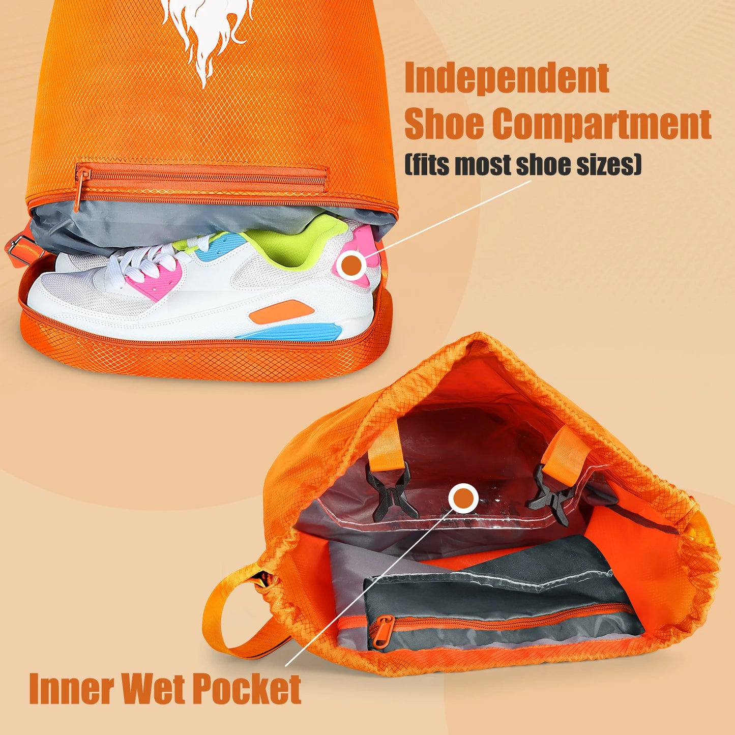 Basketball Backpacks Lightweight Wet Dry Separation Shoe Storage Oxford Cloth Sport Backpack Adjustable Strap Weekend Travel Bag