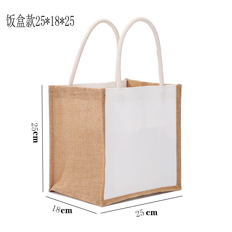 Cotton bag Burlap Grocery Bag Canvas Tote Shopping bag Shoulder Eco-Friendly Handbags Cotton Storage Bag portable burlap handbag