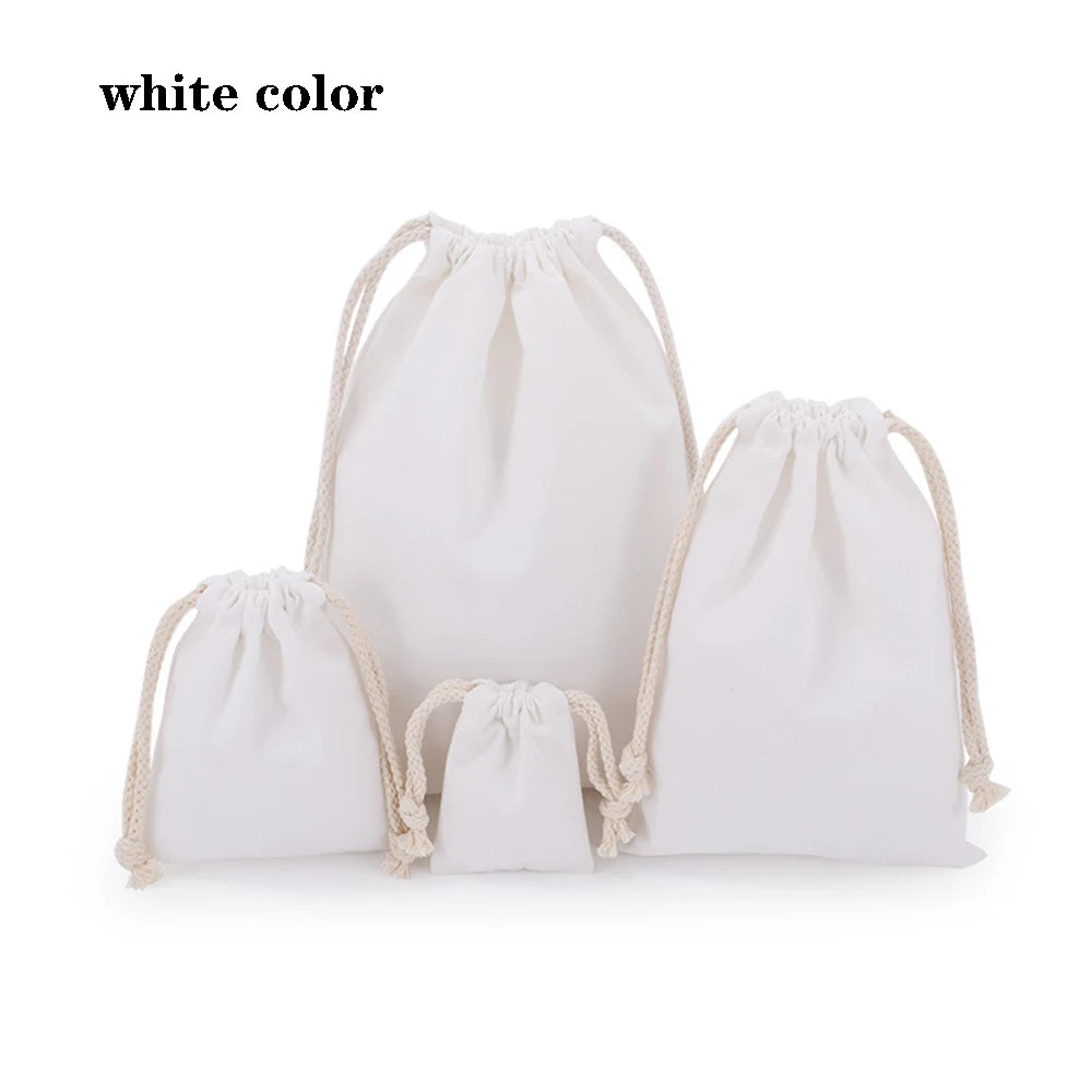 Drawstring bag Cotton Storage organizer Tote Portable Handbags Grocery Shopping Shoulder bags Canvas foldable Travel Storage Bag