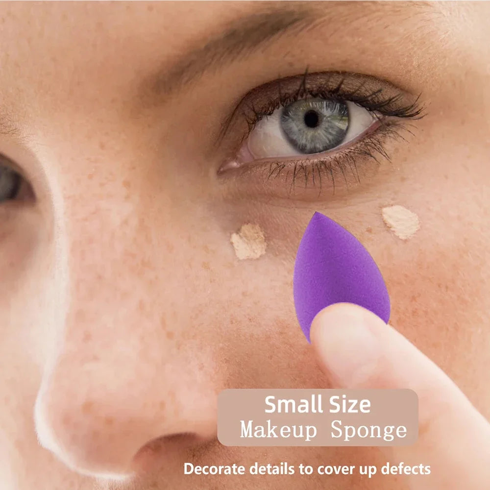 20pcs Purple Makeup Tools Kit Makeup Sponge Finger Puff Air Cushion Headband Wristband Makeup Remover Puff Holiday Gift