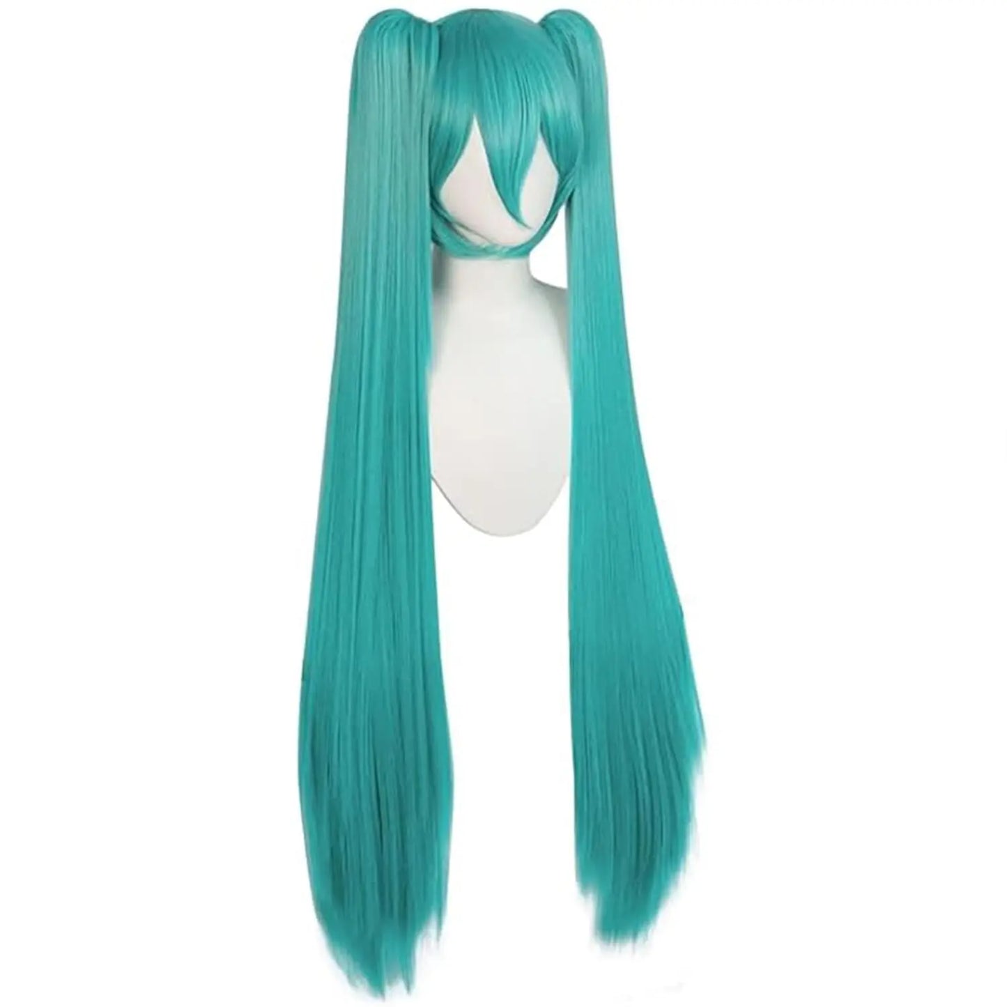 Green Split Super Long Anime Wig with Double Ponytail Synthetic Hair for Cosplay Daily Travel Parties Gatherings Role Play