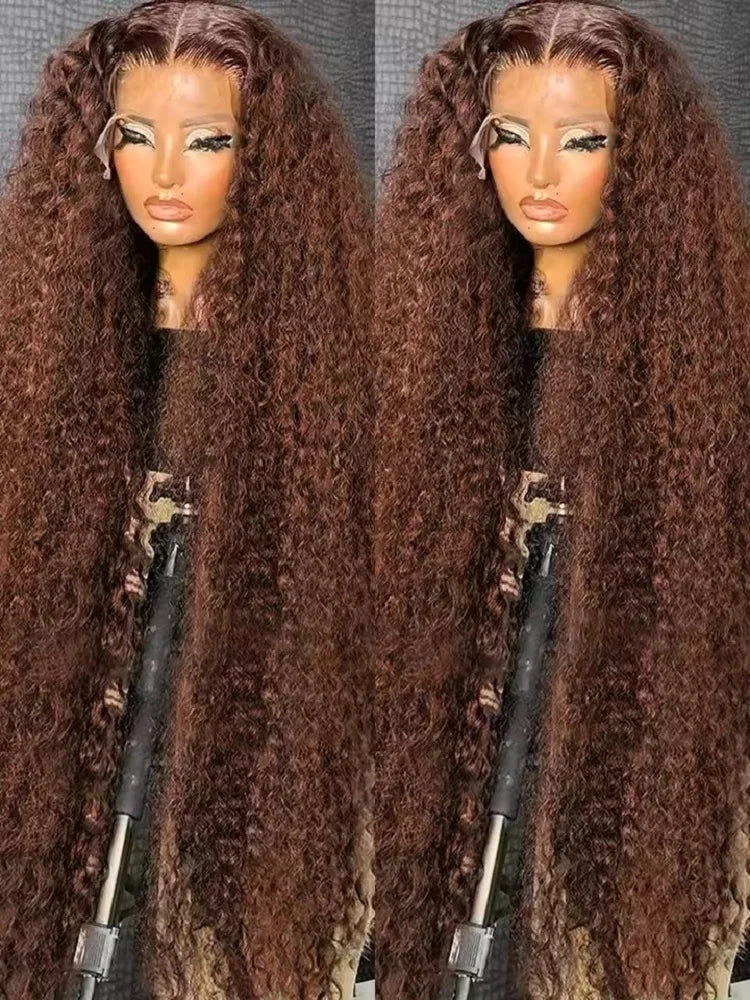 Chocolate Brown Lace Front Wigs 13x6 Hd Human Hair Lace Frontal Wig 13x4 Deep Wave Colored Wig For Women 250 Density Pre Plucked