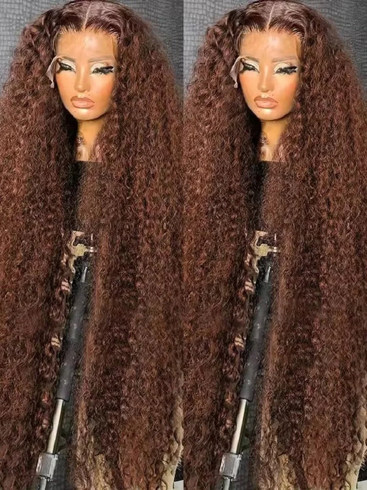 Chocolate Brown Lace Front Wigs 13x6 Hd Human Hair Lace Frontal Wig 13x4 Deep Wave Colored Wig For Women 250 Density Pre Plucked