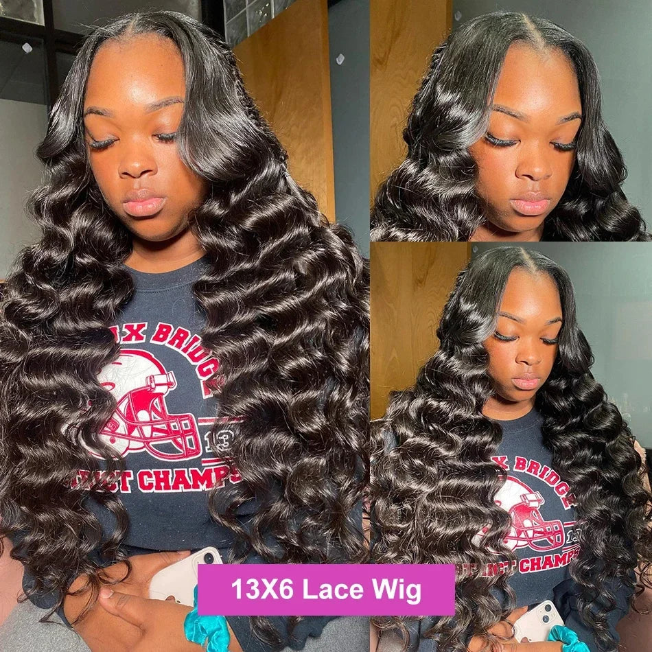 30 40 inch 250 Density Loose Deep Wave HD 13x6 Lace Frontal Human Hair Wigs 100% Brazilian Curly 13x4 Lace Front Wig Ready to Go