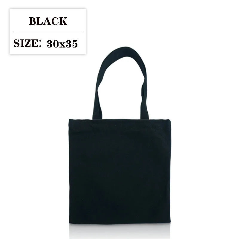 Canvas Cloth Bag Cotton Shopping grocery bags Resuable fabric shoulder bag Folding Tote Portable Handbags School Pen Storage Bag