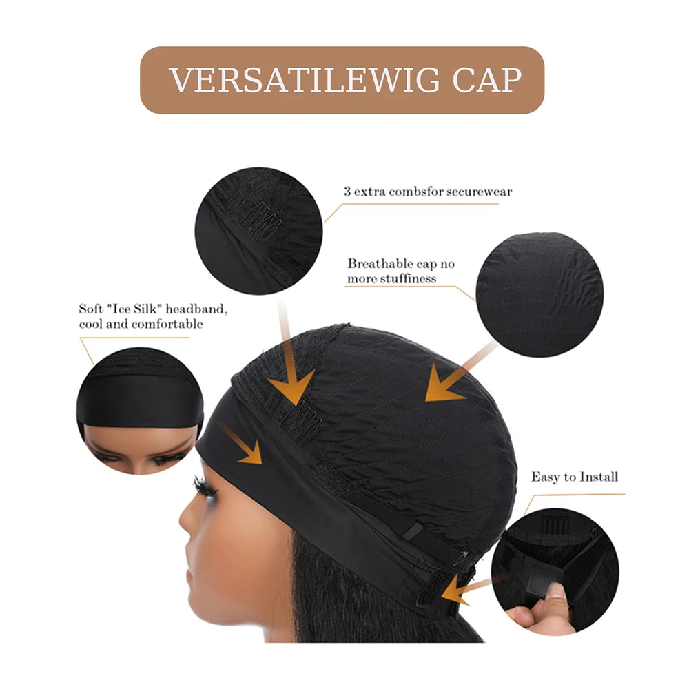 Short Straight Headband Synthetic Natural  Kinky Curly Black  Wigs for Black Women Daily Party Use Heat Resistant Fake Hair ﻿