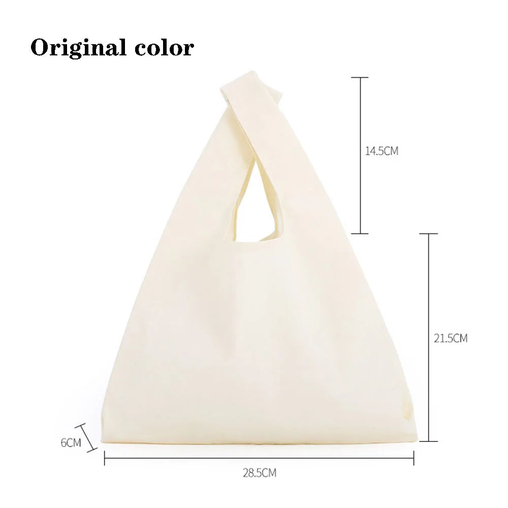 Canvas Bag Storage Bag Grocery Bag Eco-Friendly foldable Bag folding Pocket Tote Portable Shoulder Handbags Food Shopping bag