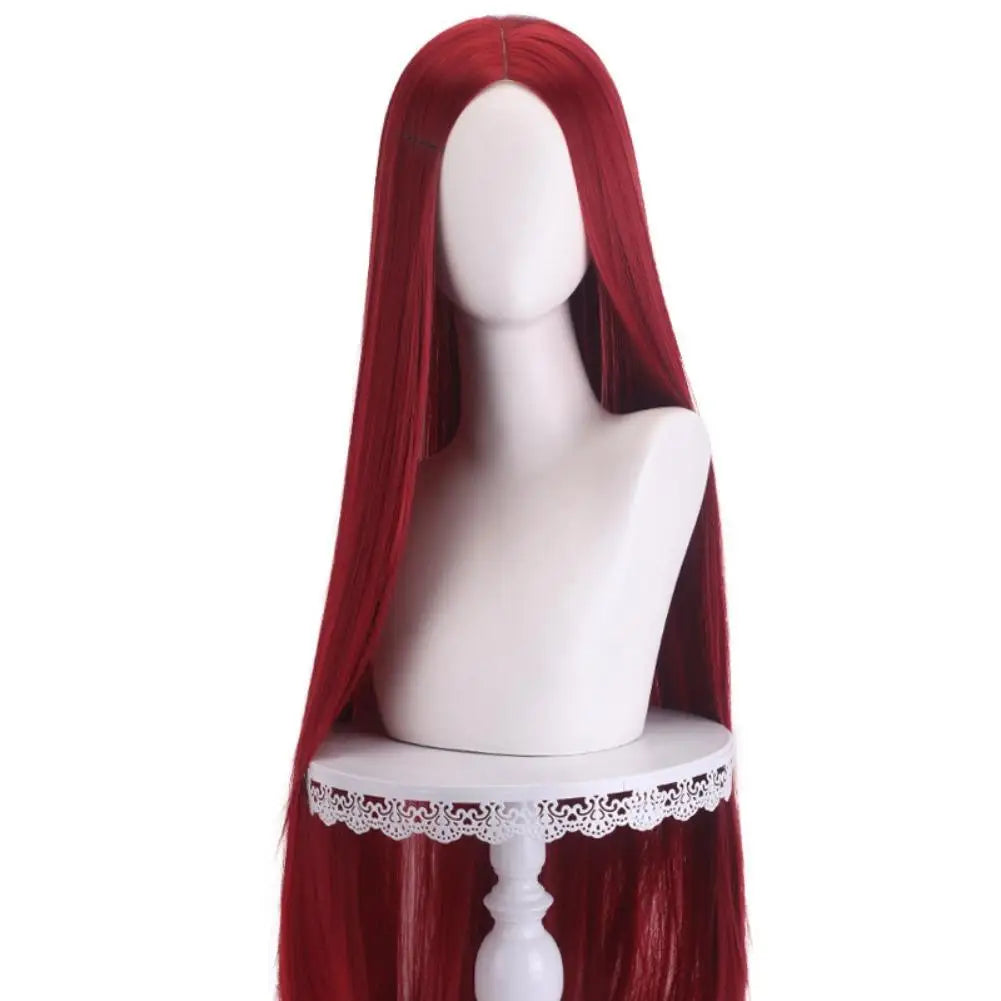 Long Straight Wig 100cm Black Daily Wear, Unisex Center Parted Lace Front for Halloween Cosplay Anime Themed Party