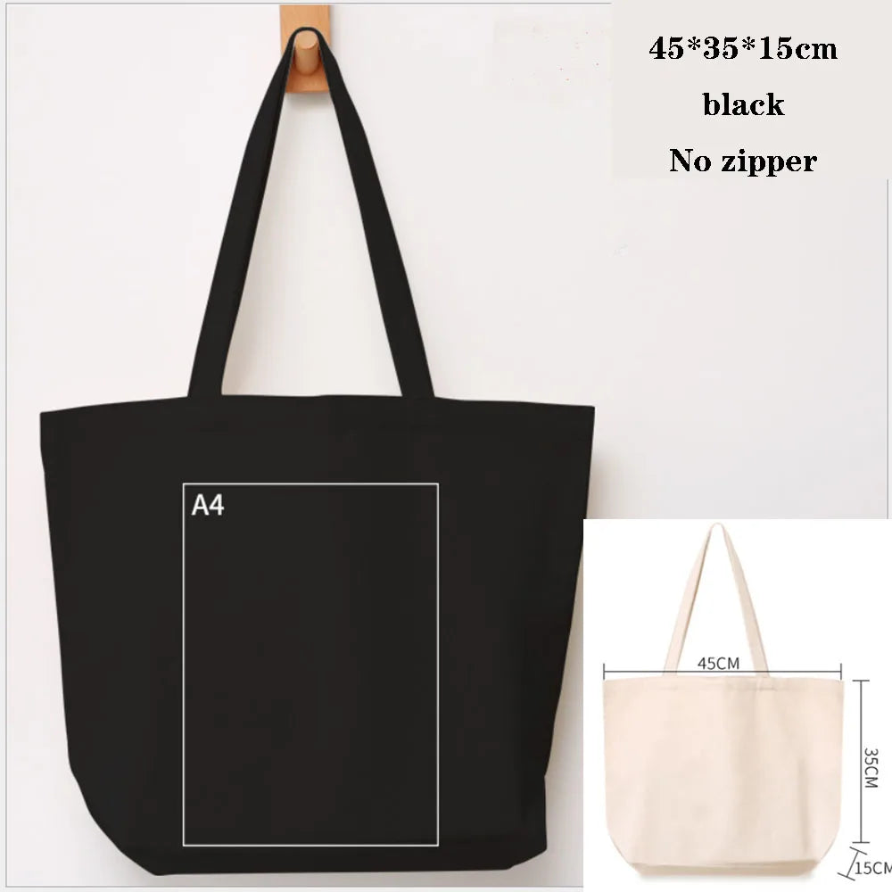 Canvas Bag Storage Bag Grocery Bag Eco-Friendly foldable Bag folding Pocket Tote Portable Shoulder Handbags Food Shopping bag