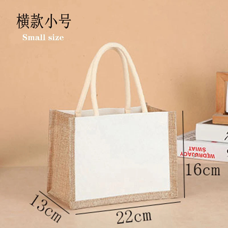 Cotton bag Burlap Grocery Bag Canvas Tote Shopping bag Shoulder Eco-Friendly Handbags Cotton Storage Bag portable burlap handbag