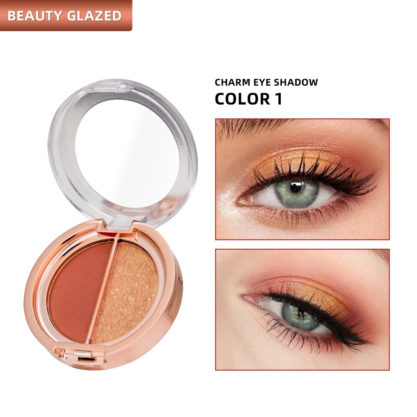 BEAUTY GLAZED 2 IN 1 Eye Shadow Palette Matte Glitter Eyeshadow Neon Nude Red Piow Pigments Shadow Professional Makeup Palette