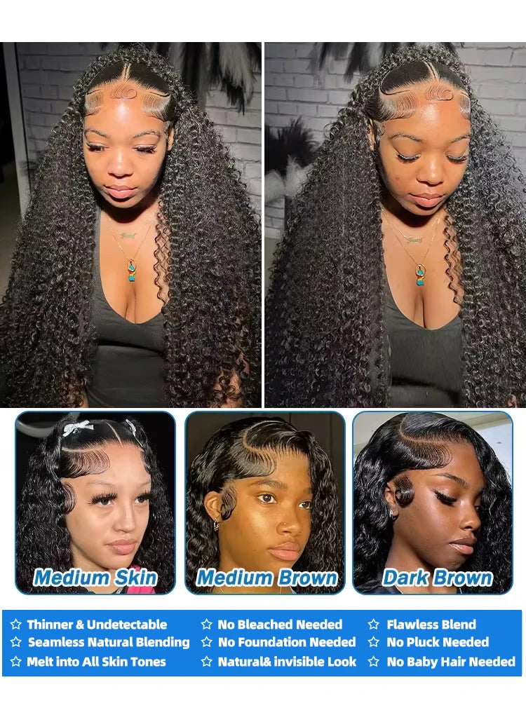 Curly 5x5 Glueless Wear And Go Wig 30 40 inch 200% 13x4 Lace Frontal Wig For Women Loose Deep Wave Lace Front Human Hair Wigs