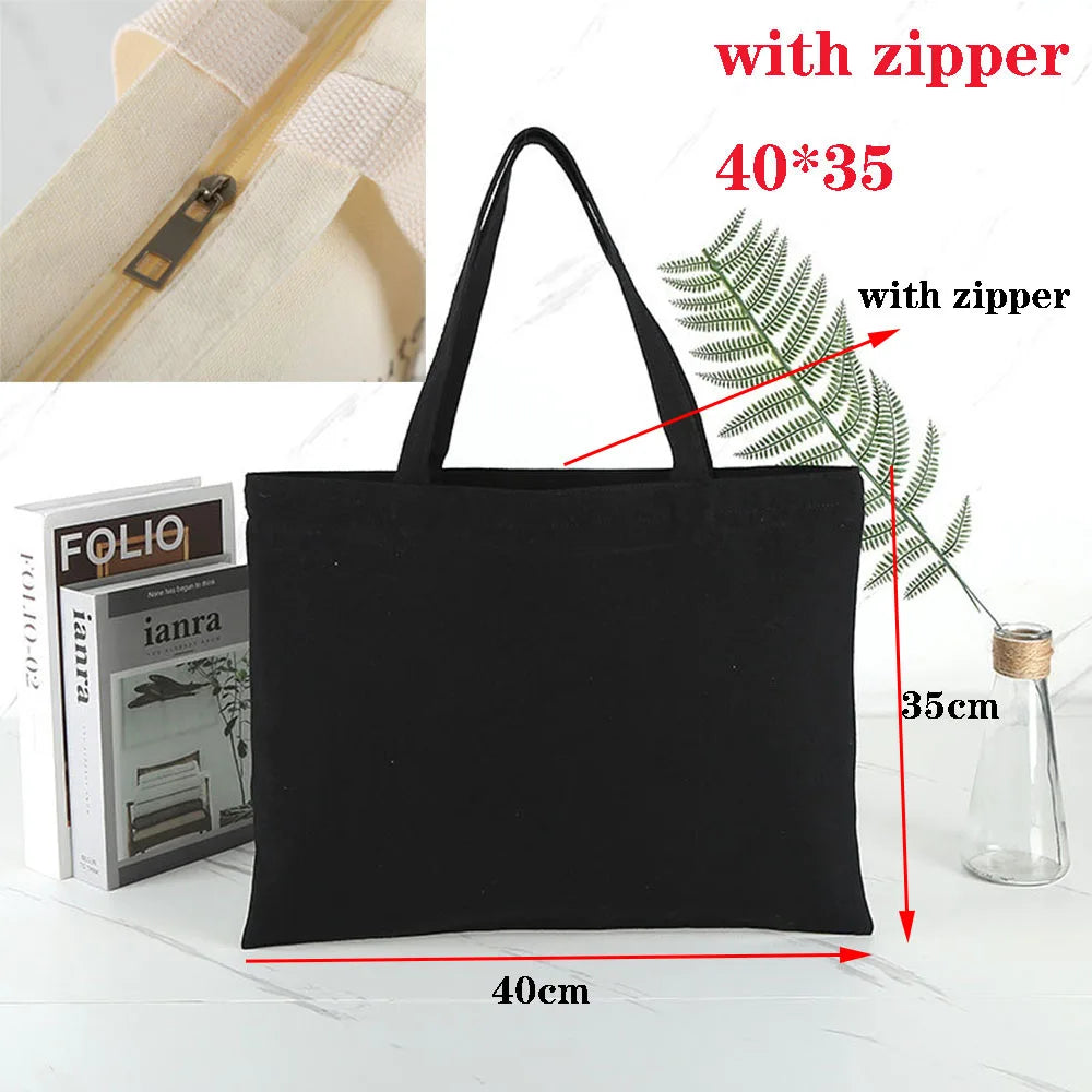Canvas Bag Storage Bag Grocery Bag Eco-Friendly foldable Bag folding Pocket Tote Portable Shoulder Handbags Food Shopping bag