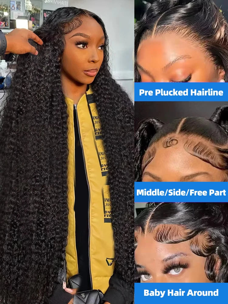 Curly 5x5 Glueless Wear And Go Wig 30 40 inch 200% 13x4 Lace Frontal Wig For Women Loose Deep Wave Lace Front Human Hair Wigs