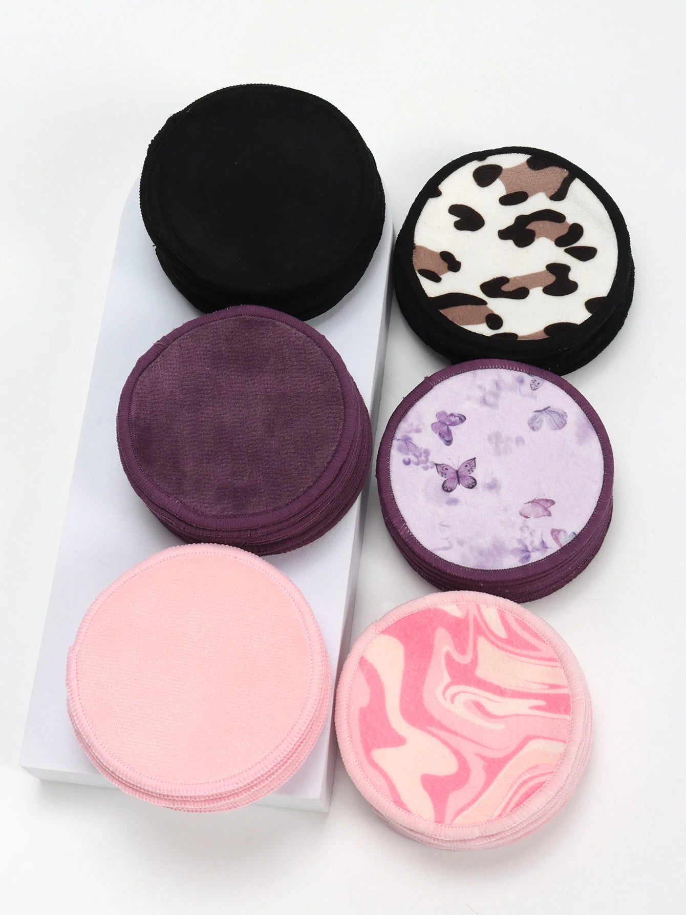 Double Round Makeup Remover Pads 20Pcs + Cleaning Mesh Bag, Machine Washable, Reusable, Suitable for All Skin Types