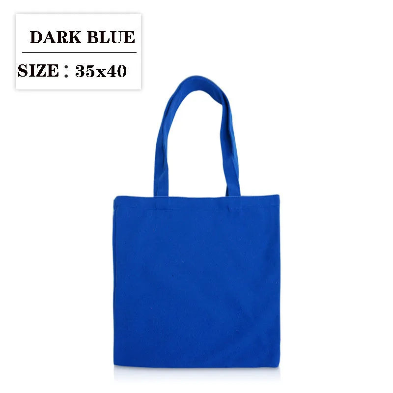 Canvas Cloth Bag Cotton Shopping grocery bags Resuable fabric shoulder bag Folding Tote Portable Handbags School Pen Storage Bag