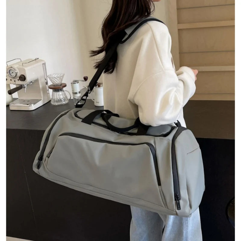 Fitness Bag Training Sports Large Capacity Travel Bag Dry-Wet Separation Handheld Crossbody Bag Soft Breathable Shoe Storage