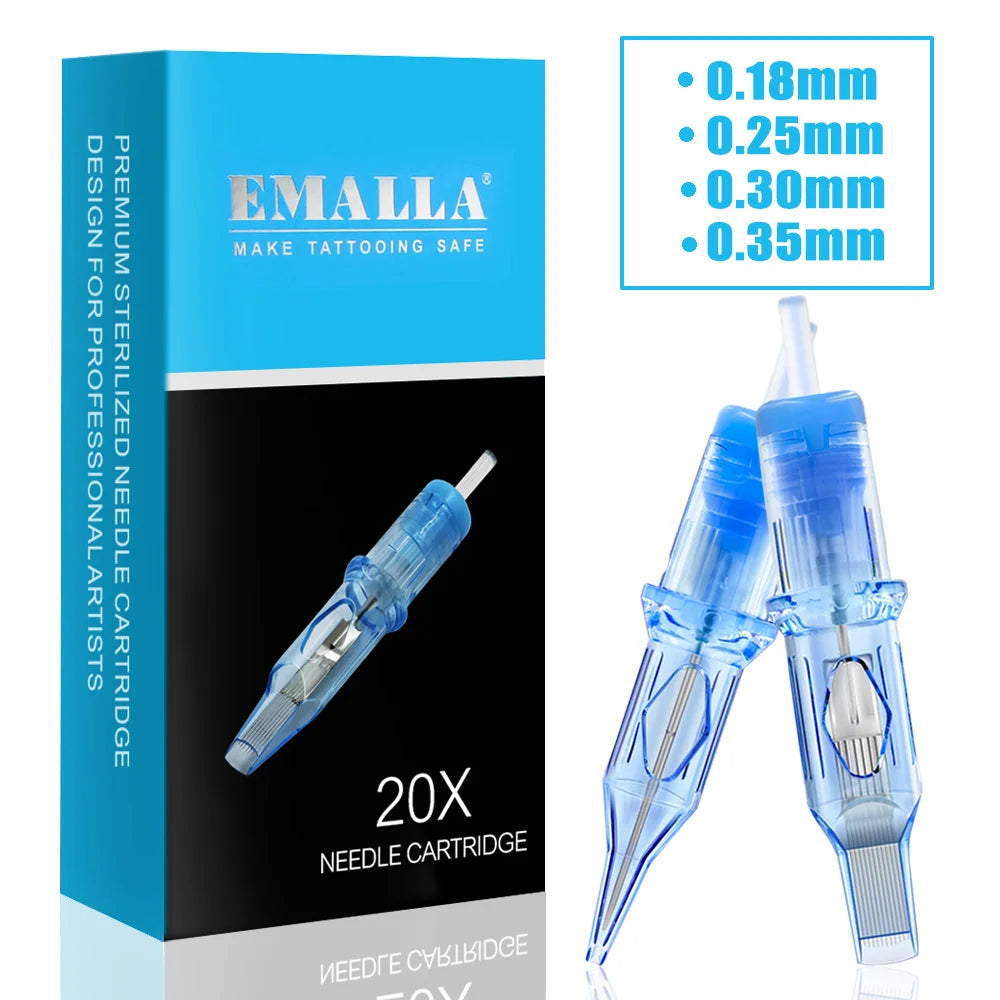 20/10pcs EMALLA Eliot Tattoo Cartridge Needles RL RS CM MG Disposable Sterilize Tattoo Permanent Makeup Cartridge Machine Needle