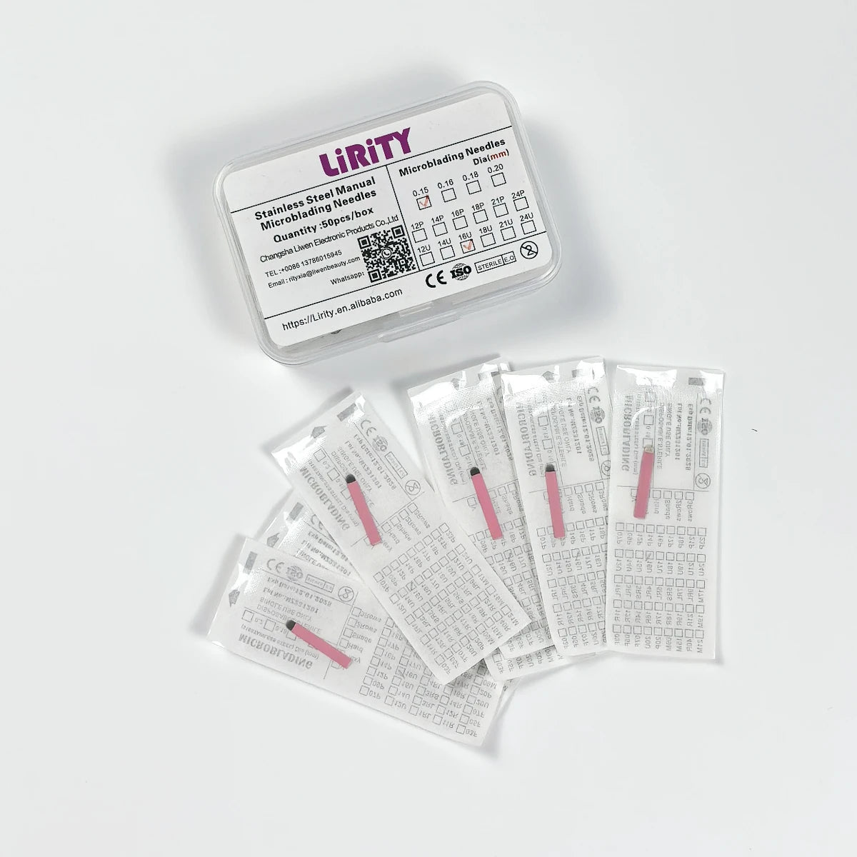 50pcs/Box 0.15mm Microblading Needles Permanent Makeup Eyebrow Tattoo Manual Nano Blades Needles